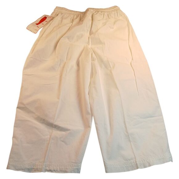 Erika & Co. Designer womens New w/Tags White Cotton Capri Pants - Size: Large - Picture 4 of 6